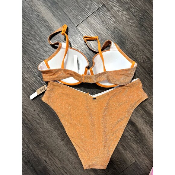 PINK Victoria Secret Shimmer Push Up Demi Bikini Size XL - Picture 4 of 7